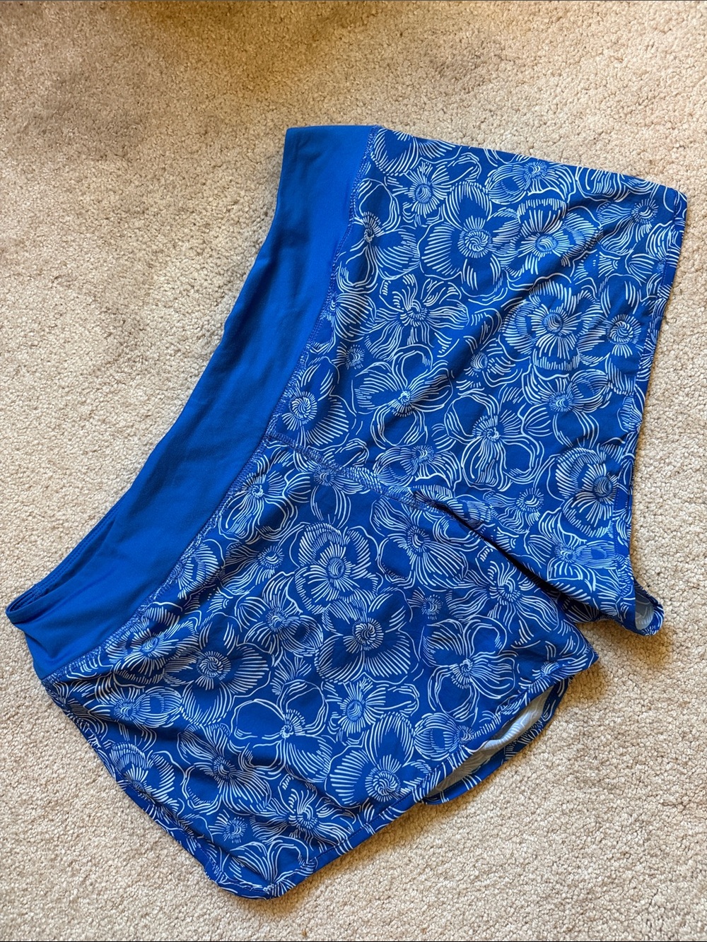 Rabbit Blue White Floral Running Shorts